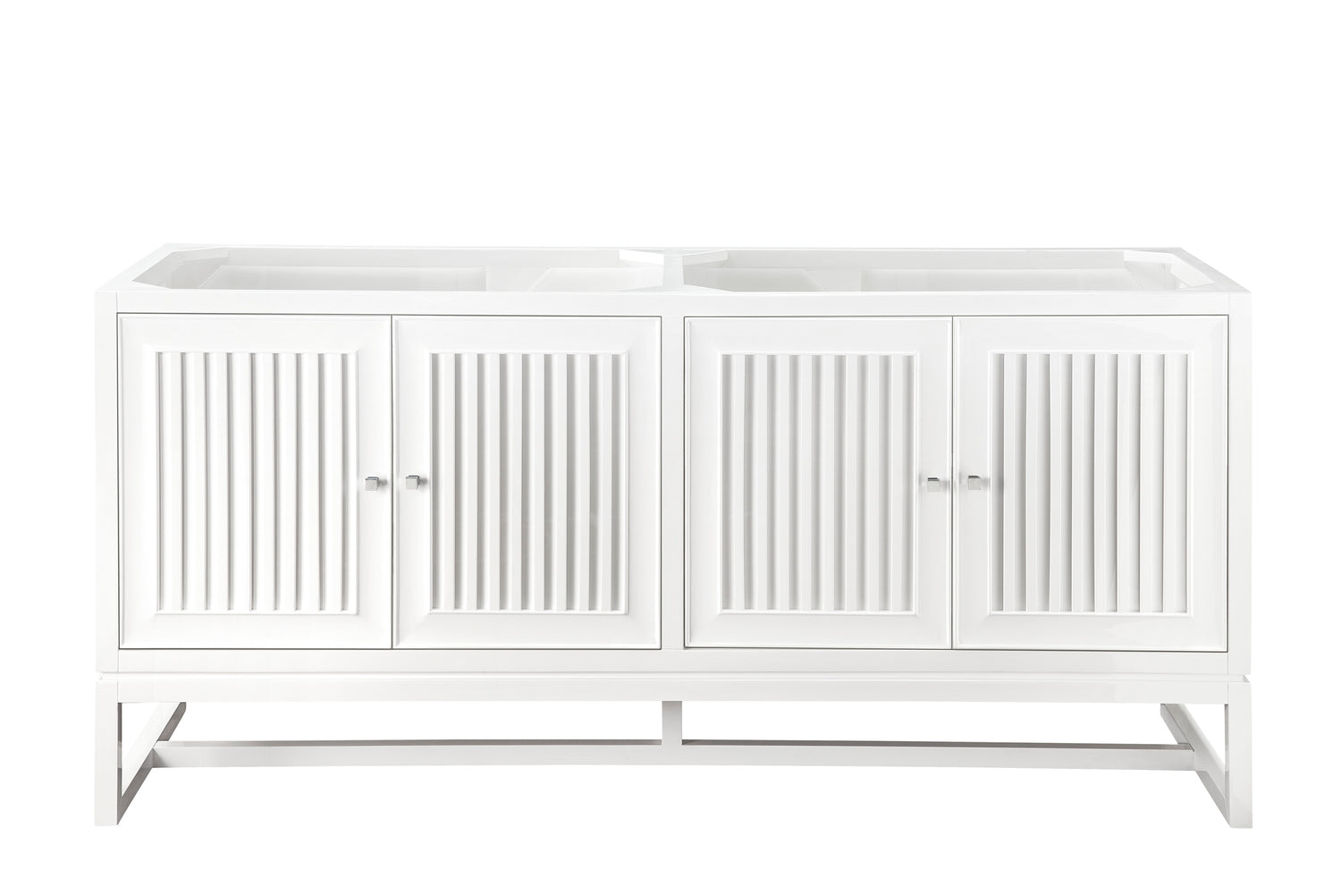 James Martin Athens 15" Base Cabinet with Drawers and Right Door, Glossy White with 3 CM White Zeus Quartz Top