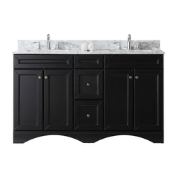 Virtu USA Talisa 60" Double Bath Vanity in Espresso with Marble Top and Square Sink - Luxe Bathroom Vanities Luxury Bathroom Fixtures Bathroom Furniture