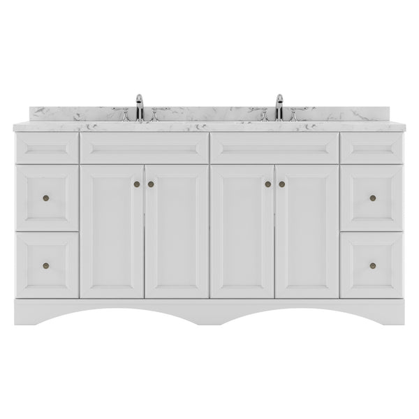 Virtu USA Talisa 72" Double Bath Vanity in White with White Quartz Top and Round Sinks - Luxe Bathroom Vanities