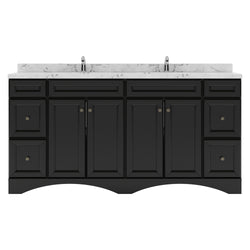 Virtu USA Talisa 72" Double Bath Vanity in White with White Quartz Top and Square Sinks - Luxe Bathroom Vanities