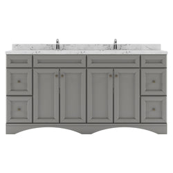 Virtu USA Talisa 72" Double Bath Vanity in White with White Quartz Top and Square Sinks - Luxe Bathroom Vanities