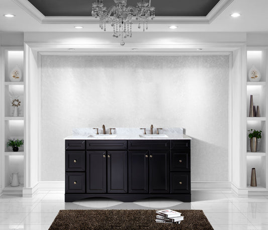Virtu USA Talisa 72" Double Bath Vanity in Espresso with Marble Top and Square Sink - Luxe Bathroom Vanities Luxury Bathroom Fixtures Bathroom Furniture