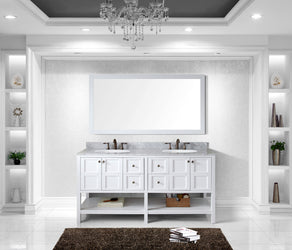 Virtu USA Winterfell 72" Double Bath Vanity with Marble Top and Round Sink with Mirror - Luxe Bathroom Vanities Luxury Bathroom Fixtures Bathroom Furniture