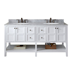 Virtu USA Winterfell 72" Double Bath Vanity with Marble Top and Round Sink - Luxe Bathroom Vanities Luxury Bathroom Fixtures Bathroom Furniture