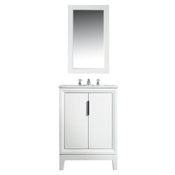 Water Creation Elizabeth 24" Inch Single Sink Carrara White Marble Vanity With Matching Mirrors - Luxe Bathroom Vanities