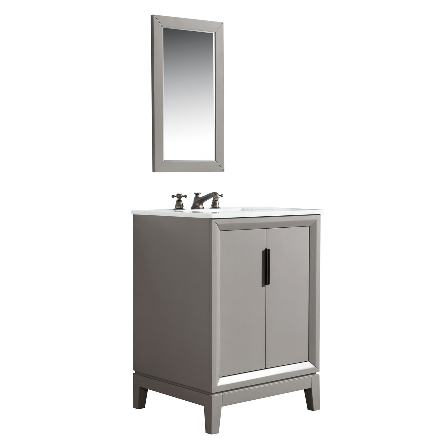 Water Creation Elizabeth 24" Inch Single Sink Carrara White Marble Vanity With Matching Mirrors - Luxe Bathroom Vanities