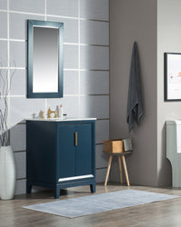 Water Creation Elizabeth 24" Inch Single Sink Carrara White Marble Vanity - Luxe Bathroom Vanities