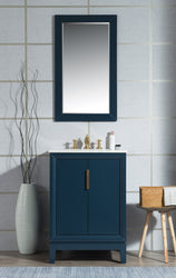Water Creation Elizabeth 24" Inch Single Sink Carrara White Marble Vanity with Faucet - Luxe Bathroom Vanities