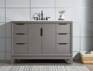 Water Creation Elizabeth 48" Single Sink Carrara White Marble Vanity with Lavatory Faucet - Luxe Bathroom Vanities