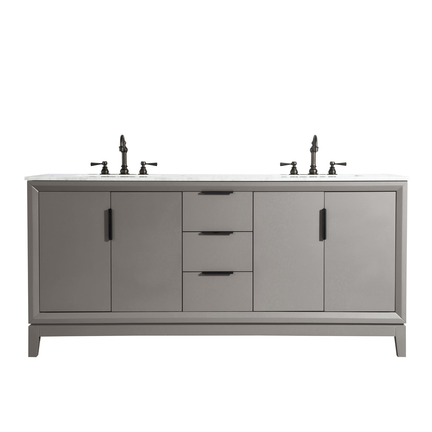 Water Creation Elizabeth 72" Double Sink Carrara White Marble Vanity with Lavatory Faucet - Luxe Bathroom Vanities