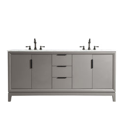 Water Creation Elizabeth 72" Double Sink Carrara White Marble Vanity with Lavatory Faucet - Luxe Bathroom Vanities