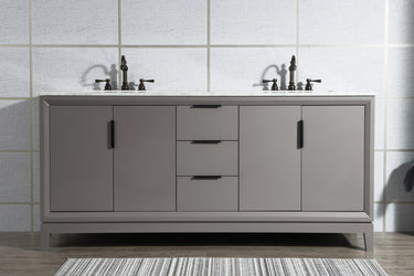 Water Creation Elizabeth 72" Double Sink Carrara White Marble Vanity with Lavatory Faucet - Luxe Bathroom Vanities