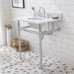 Water Creation Embassy 30 Inch Wide Single Wash Stand with Counter Top and F2-0012 Faucet - Luxe Bathroom Vanities