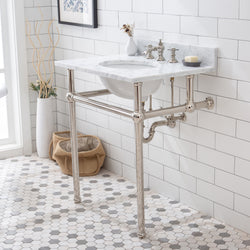 Water Creation Embassy 30 Inch Wide Single Wash Stand with P-Trap and Counter Top with Basin and F2-0013 Faucet - Luxe Bathroom Vanities