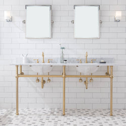 Water Creation Embassy 72 Inch Wide Double Wash Stand with P-Trap and Counter Top with Basin - Luxe Bathroom Vanities