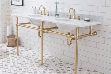 Water Creation Embassy 72 Inch Wide Double Wash Stand with P-Trap and Counter Top with Basin - Luxe Bathroom Vanities