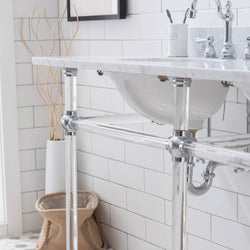 Water Creation Empire 60 Inch Wide Double Wash Stand with P-Trap and Counter Top with Basin - Luxe Bathroom Vanities