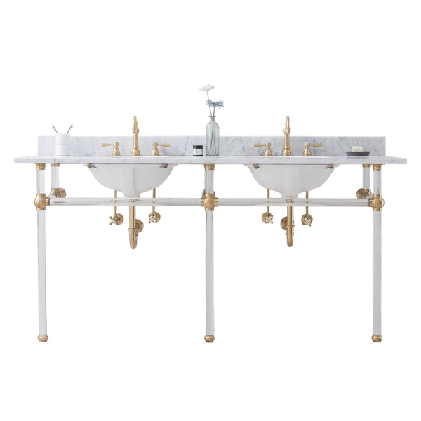 Water Creation Empire 72 Inch Wide Double Wash Stand with Counter Top and Basin - Luxe Bathroom Vanities