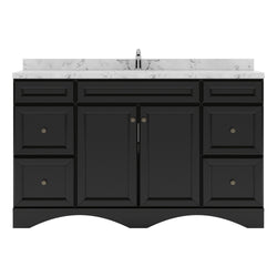 Virtu USA Talisa 60" Single Bath Vanity in White with White Quartz Top and Square Sink - Luxe Bathroom Vanities