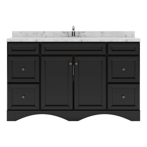 Virtu USA Talisa 60" Single Bath Vanity in White with White Quartz Top and Square Sink - Luxe Bathroom Vanities