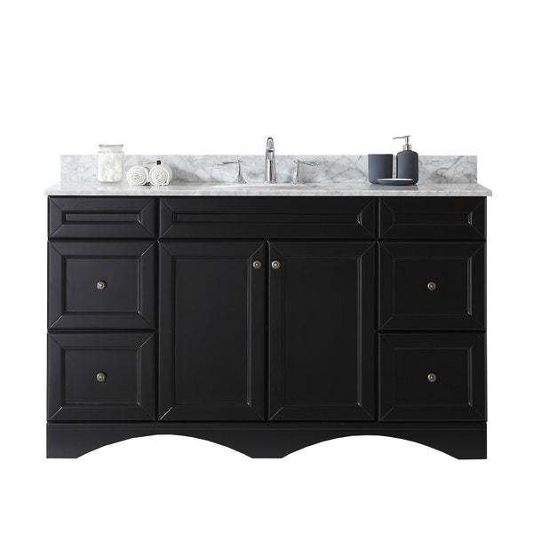 Virtu USA Talisa 60" Single Bath Vanity in Espresso with Marble Top and Round Sink - Luxe Bathroom Vanities Luxury Bathroom Fixtures Bathroom Furniture