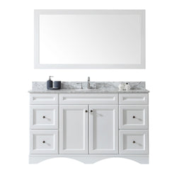 Virtu USA Talisa 60" Single Bath Vanity with Marble Top and Round Sink with Mirror - Luxe Bathroom Vanities
