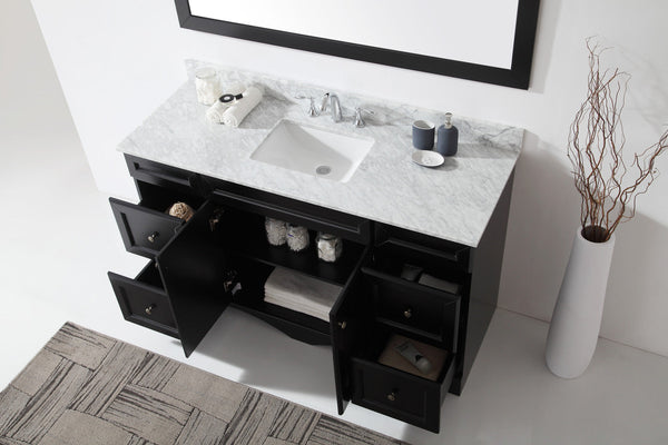 Virtu USA Talisa 60" Single Bath Vanity with Marble Top and Square Sink with Mirror - Luxe Bathroom Vanities