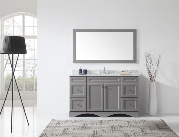 Virtu USA Talisa 60" Single Bath Vanity in Grey with Marble Top and Square Sink with Mirror - Luxe Bathroom Vanities Luxury Bathroom Fixtures Bathroom Furniture