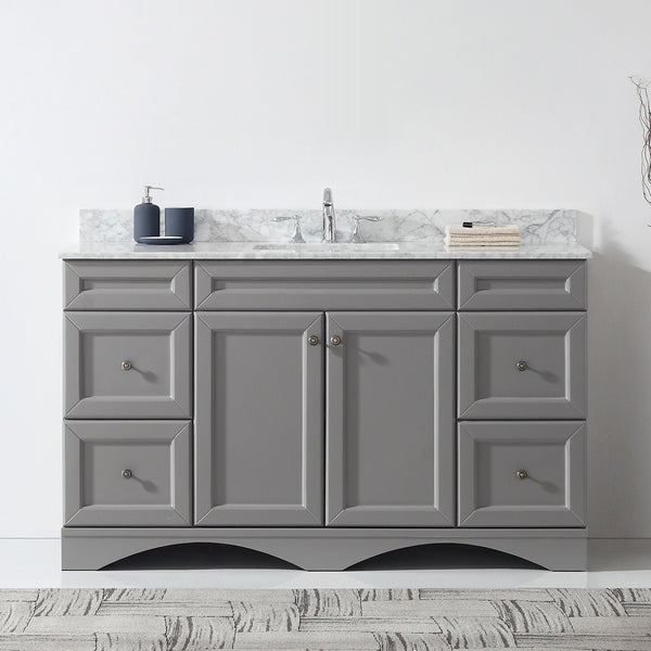 Virtu USA Talisa 60" Single Bath Vanity with Marble Top and Square Sink - Luxe Bathroom Vanities