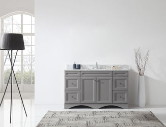 Virtu USA Talisa 60" Single Bath Vanity with Marble Top and Square Sink - Luxe Bathroom Vanities