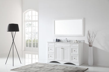 Virtu USA Talisa 60" Single Bath Vanity with Marble Top and Square Sink with Mirror - Luxe Bathroom Vanities