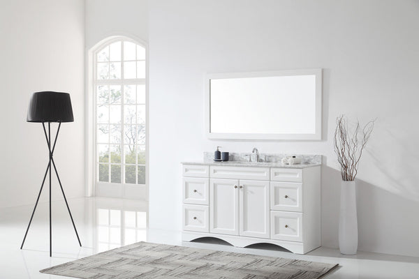 Virtu USA Talisa 60" Single Bath Vanity with Marble Top and Square Sink with Mirror - Luxe Bathroom Vanities