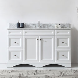 Virtu USA Talisa 60" Single Bath Vanity with Marble Top and Square Sink - Luxe Bathroom Vanities