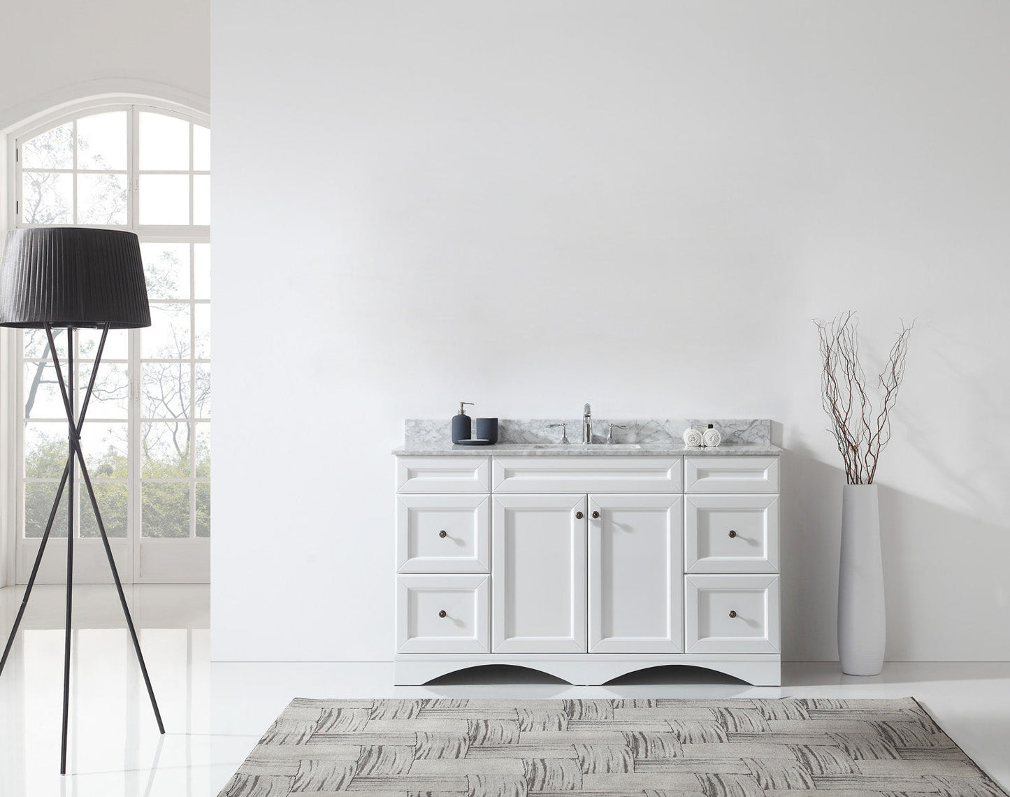 Virtu USA Talisa 60" Single Bath Vanity with Marble Top and Square Sink - Luxe Bathroom Vanities