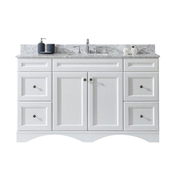 Virtu USA Talisa 60" Single Bath Vanity with Marble Top and Square Sink - Luxe Bathroom Vanities