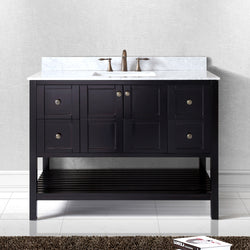 Virtu USA Winterfell 48" Single Bath Vanity with Marble Top and Square Sink - Luxe Bathroom Vanities