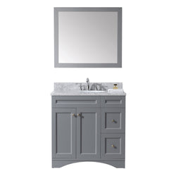 Virtu USA Elise 36" Single Bath Vanity with Marble Top and Round Sink with Mirror - Luxe Bathroom Vanities Luxury Bathroom Fixtures Bathroom Furniture