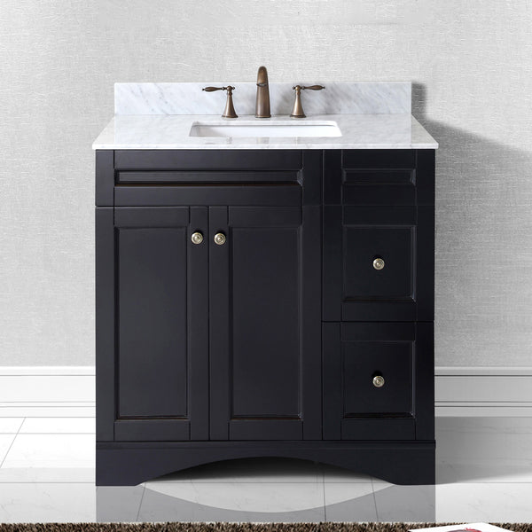 Virtu USA Elise 36" Single Bath Vanity with Marble Top and Square Sink - Luxe Bathroom Vanities Luxury Bathroom Fixtures Bathroom Furniture