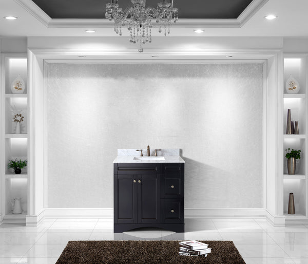 Virtu USA Elise 36" Single Bath Vanity with Marble Top and Square Sink - Luxe Bathroom Vanities Luxury Bathroom Fixtures Bathroom Furniture