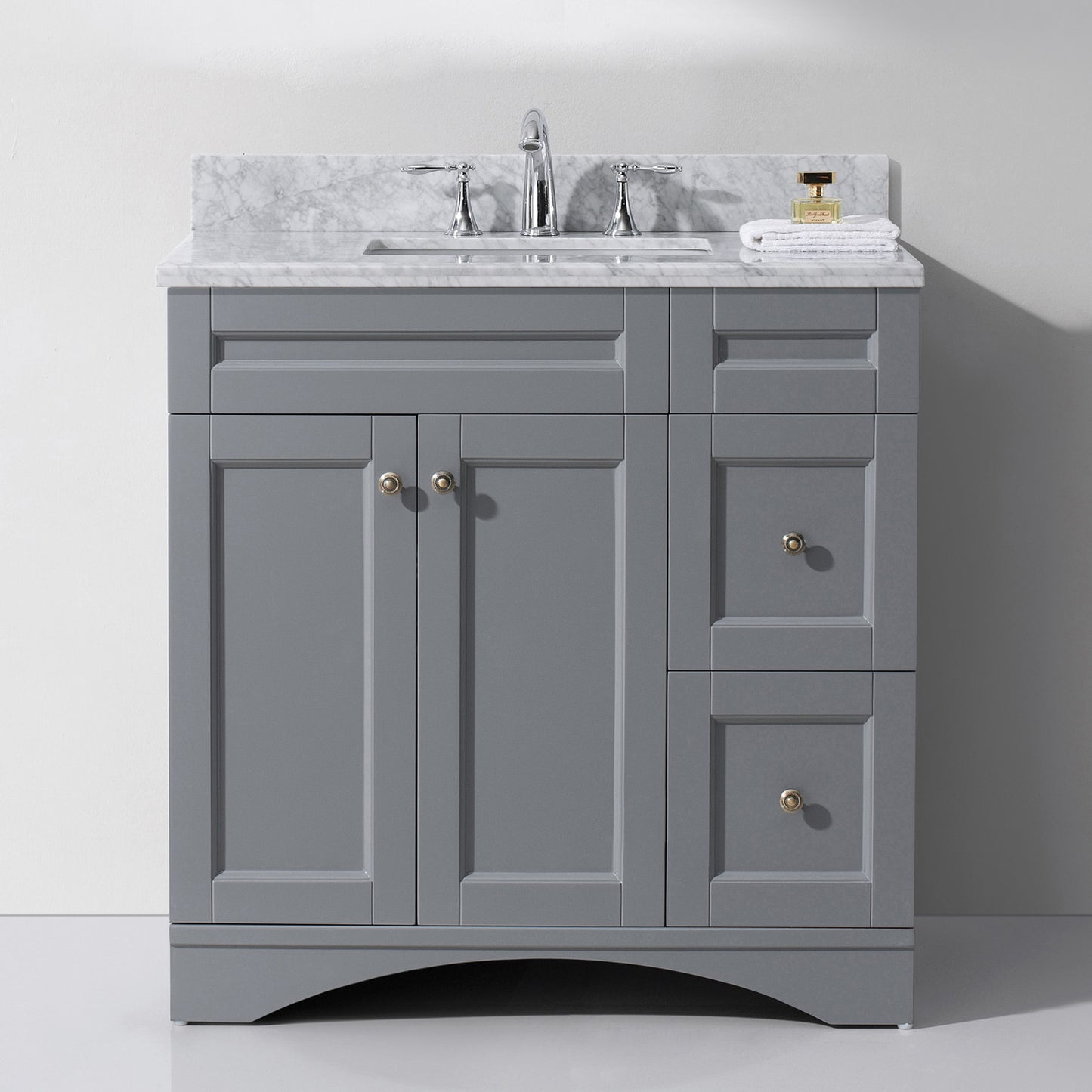 Virtu USA Elise 36" Single Bath Vanity with Marble Top and Square Sink - Luxe Bathroom Vanities Luxury Bathroom Fixtures Bathroom Furniture