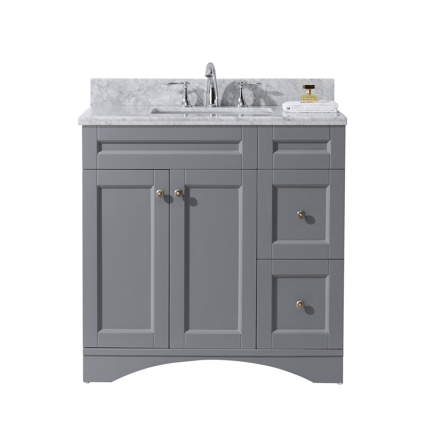 Virtu USA Elise 36" Single Bath Vanity with Marble Top and Square Sink - Luxe Bathroom Vanities Luxury Bathroom Fixtures Bathroom Furniture