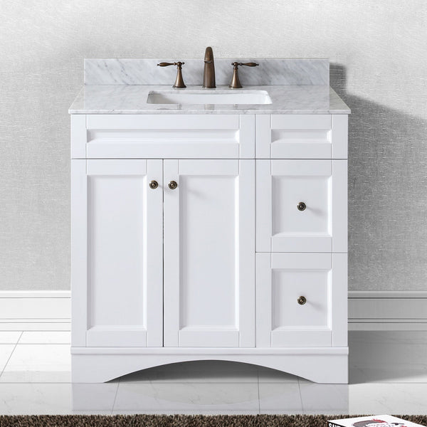 Virtu USA Elise 36" Single Bath Vanity with Marble Top and Square Sink - Luxe Bathroom Vanities