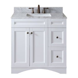 Virtu USA Elise 36" Single Bath Vanity with Marble Top and Square Sink - Luxe Bathroom Vanities