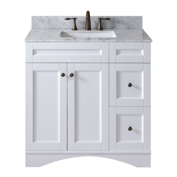 Virtu USA Elise 36" Single Bath Vanity with Marble Top and Square Sink - Luxe Bathroom Vanities