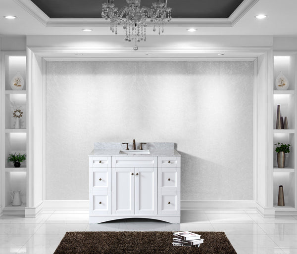 Virtu USA Elise 48" Single Bath Vanity with Marble Top and Square Sink - Luxe Bathroom Vanities