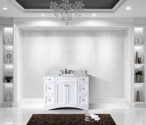 Virtu USA Elise 48" Single Bath Vanity with Marble Top and Square Sink with Mirror - Luxe Bathroom Vanities