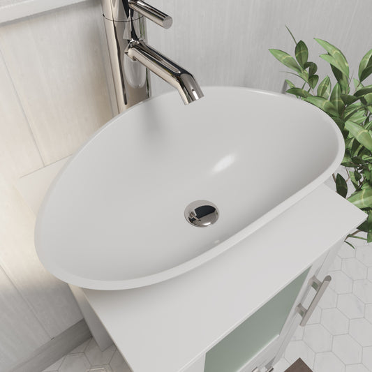 Dolomite Mineral Composite 24" Oval Vessel Sink - Luxe Bathroom Vanities