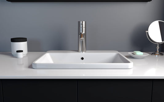 Dolomite Mineral Composite 21" Single Recessed Sink - Luxe Bathroom Vanities