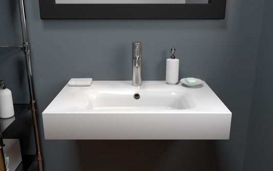 Dolomite Mineral Composite 32" Wall Mounted Sink - Luxe Bathroom Vanities