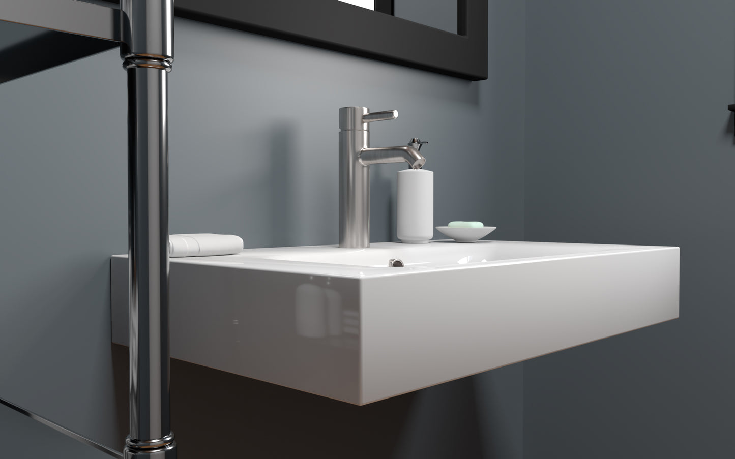 Dolomite Mineral Composite 32" Wall Mounted Sink - Luxe Bathroom Vanities
